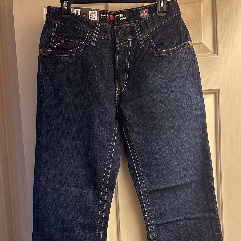 Ariat Work M4 Low Rise Men's Dark Blue Bootcut Jeans NWT - Picture 2 of 3
